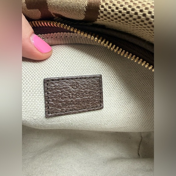 GUCCI Monogram Jumbo GG Textured Dollar Calfskin Web Belt Bag - Picture 10 of 16